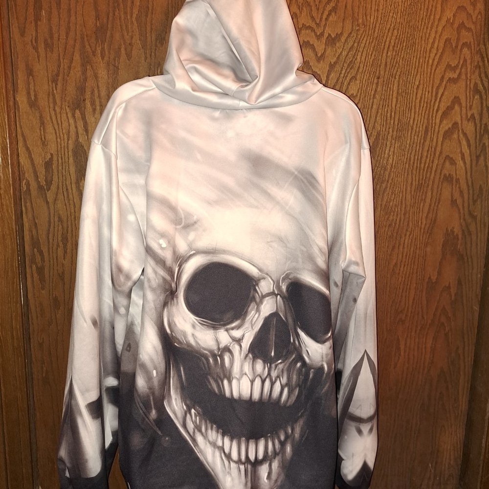 Awesome Skull-All Over Print Unisex Hoodie size XXL/XXXL - Picture 4 of 11